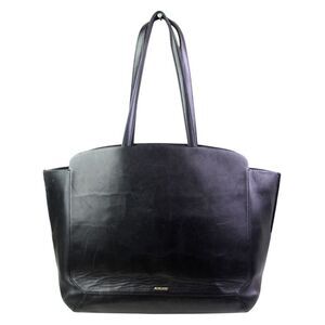 ROOMY Auxiliary BLACK GENUINE LEATHER BUSINESS TOTE SHOULDER BAG HANDBAG PURSE